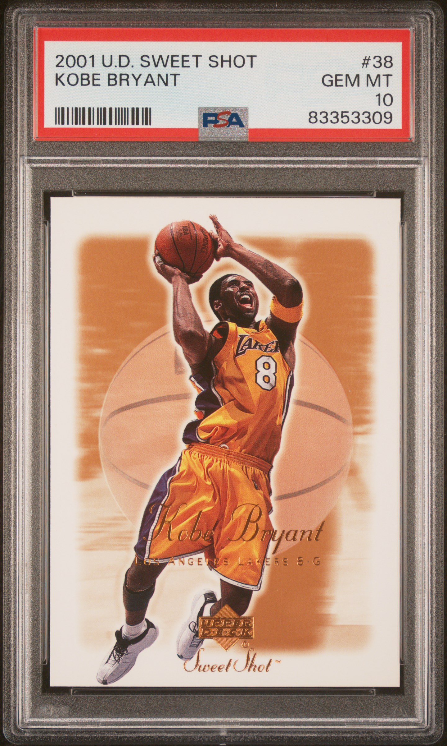 Kobe Bryant 2001 Upper Deck Sweet Shot Basketball Card #38 Graded PSA 10