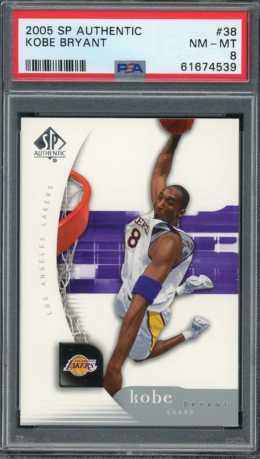 Kobe Bryant 2005 Upper Deck SP Authentic Basketball Card #38 Graded PSA 8 Kobe Bryant 2005 Upper Deck SP Authentic Basketball Card #38 Graded PSA 8