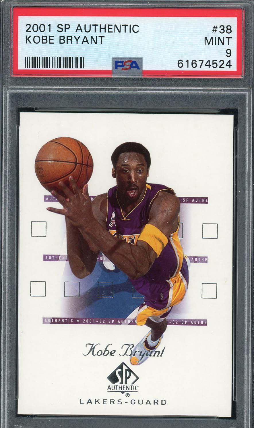 Kobe Bryant 2001 Upper Deck SP Authentic Basketball Card #38 Graded PSA 9 Kobe Bryant 2001 Upper Deck SP Authentic Basketball Card #38 Graded PSA 9