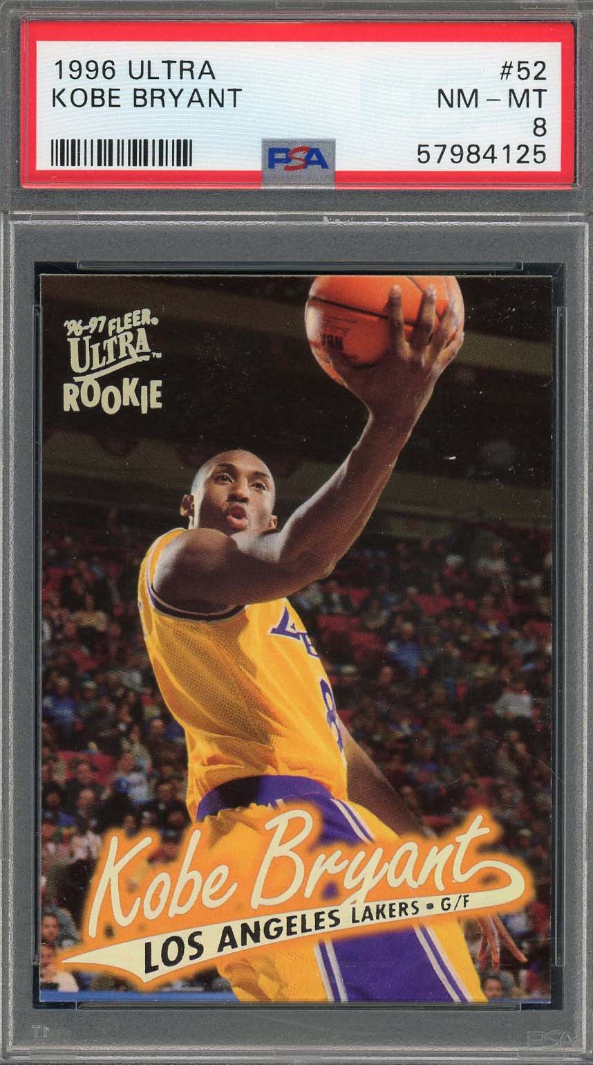 Kobe Bryant 1996 Fleer Ultra Basketball Rookie Card RC #52 Graded PSA 8
