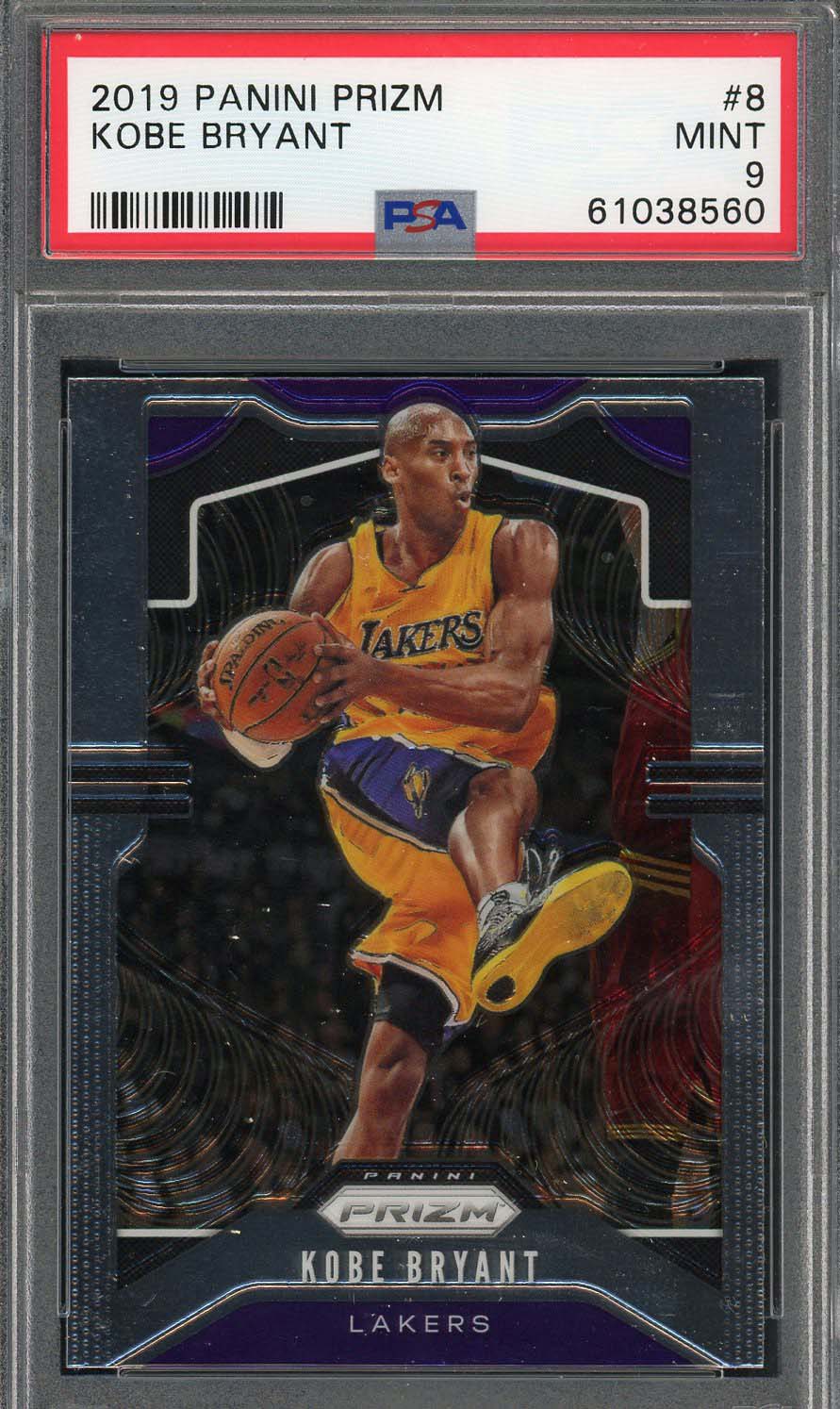 Kobe Bryant 2019 Panini Prizm Basketball Card #8 Graded PSA 9