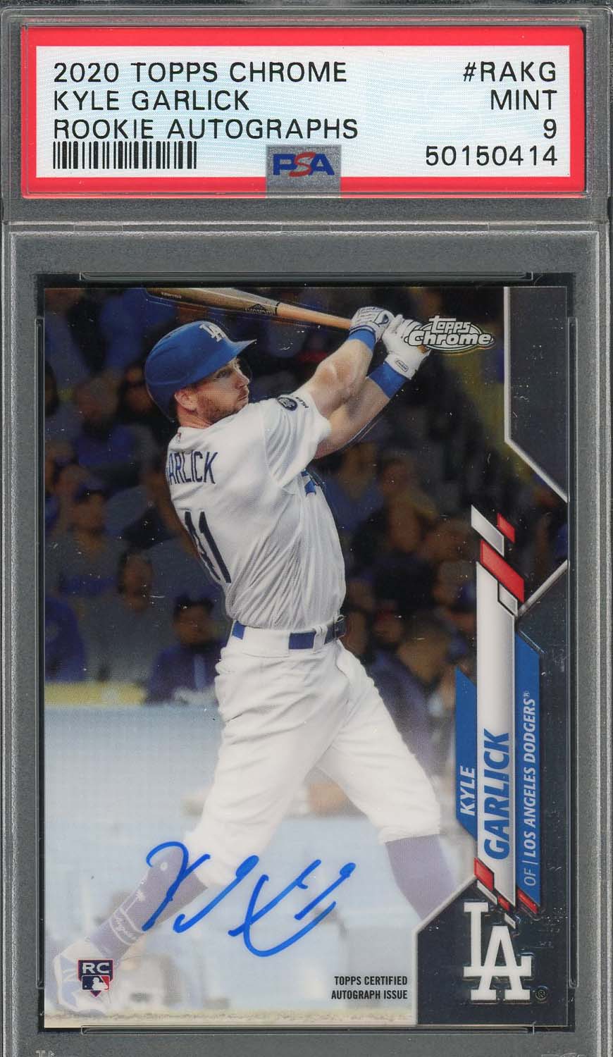 Kyle Garlick 2020 Topps Chrome Rookie Auto Baseball Card #RAKG PSA 9