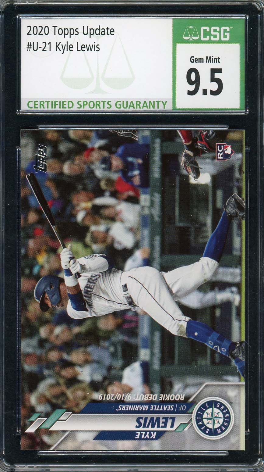 Kyle Lewis 2020 Topps Update Baseball Rookie Card #U-21 Graded CSG 9.5