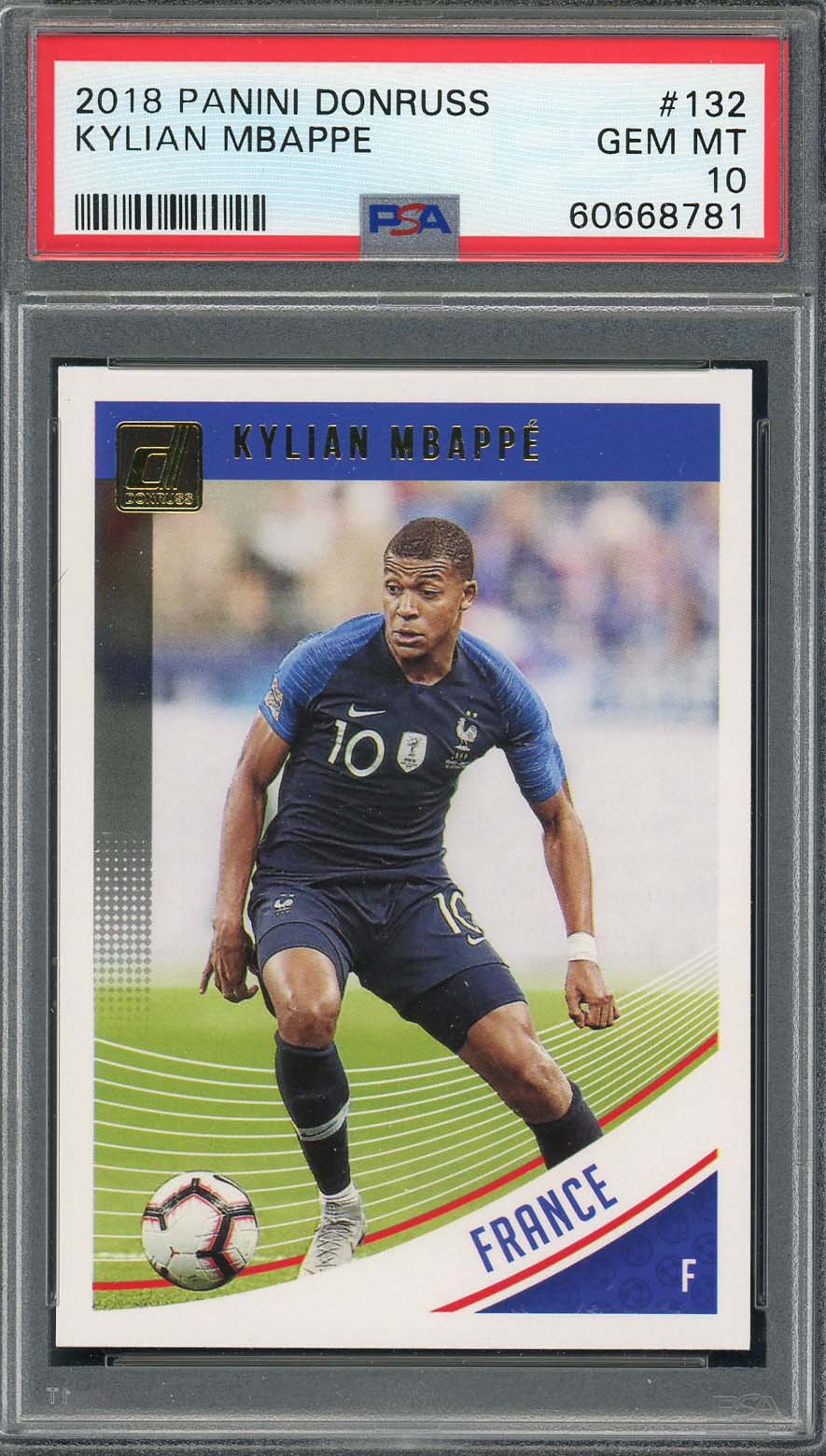 Kylian Mbappe 2018 Panini Donruss Soccer Rookie Card RC Card #132 Graded PSA 10 Kylian Mbappe 2018 Panini Donruss Soccer Rookie Card RC Card #132 Graded PSA 10