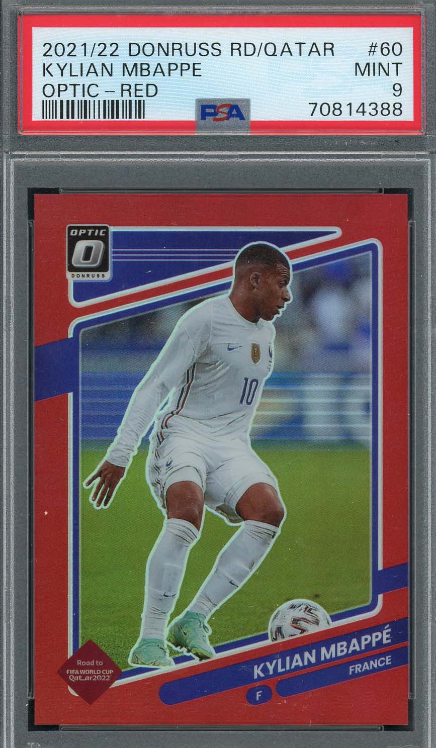 Kylian Mbappe 2021-22 Panini Donruss Optic Red World Cup Card #60 PSA 9 122/149