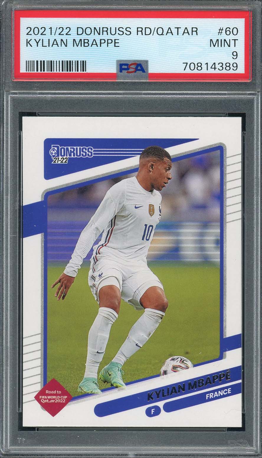 Kylian Mbappe 2021-22 Panini Donruss Qatar World Cup Card #60 Graded PSA 9