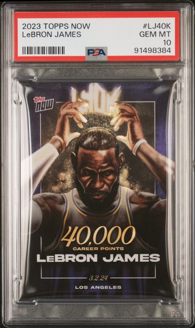 LeBron James 2023 Topps Now 40,000 Career Points Card #LJ40K Graded PSA 10
