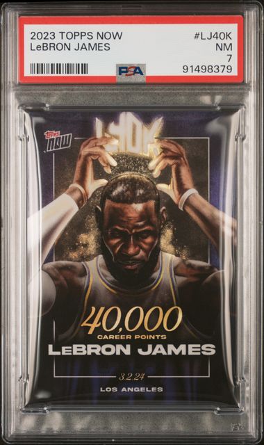 LeBron James 2023 Topps Now 40,000 Career Points Card #LJ40K Graded PSA 7