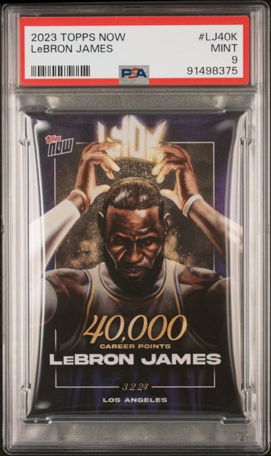 LeBron James 2023 Topps Now 40,000 Career Points Card #LJ40K Graded PSA 9