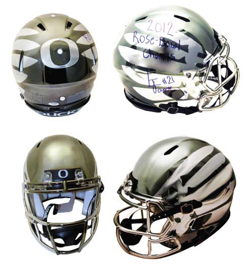 LaMichael James Signed 2012 Rose Bowl Liquid Metal Helmet PSA