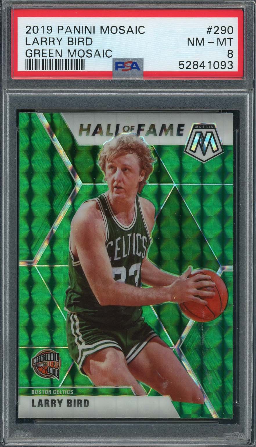 Larry Bird 2019 Panini Green Mosaic Basketball Card #290 Graded PSA 8