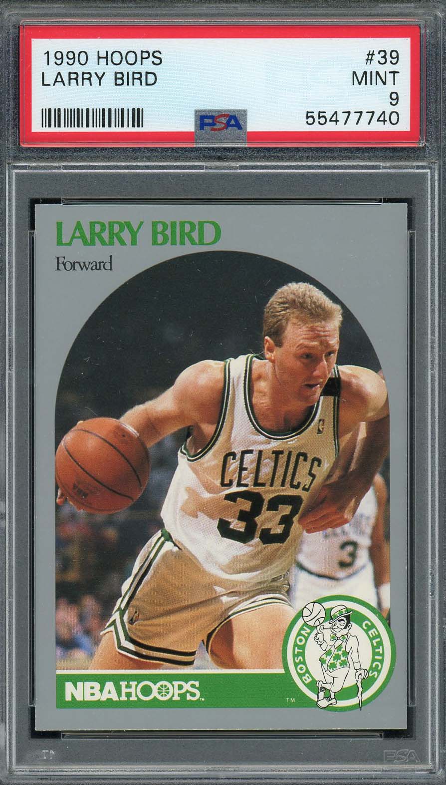 Larry Bird 1990 Hoops Basketball Card #39 Graded PSA 9