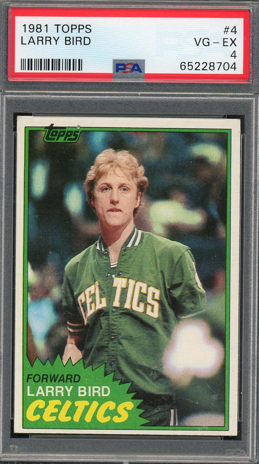 Larry Bird 1981 Topps Basketball Card #4 Graded PSA 4 Larry Bird 1981 Topps Basketball Card #4 Graded PSA 4