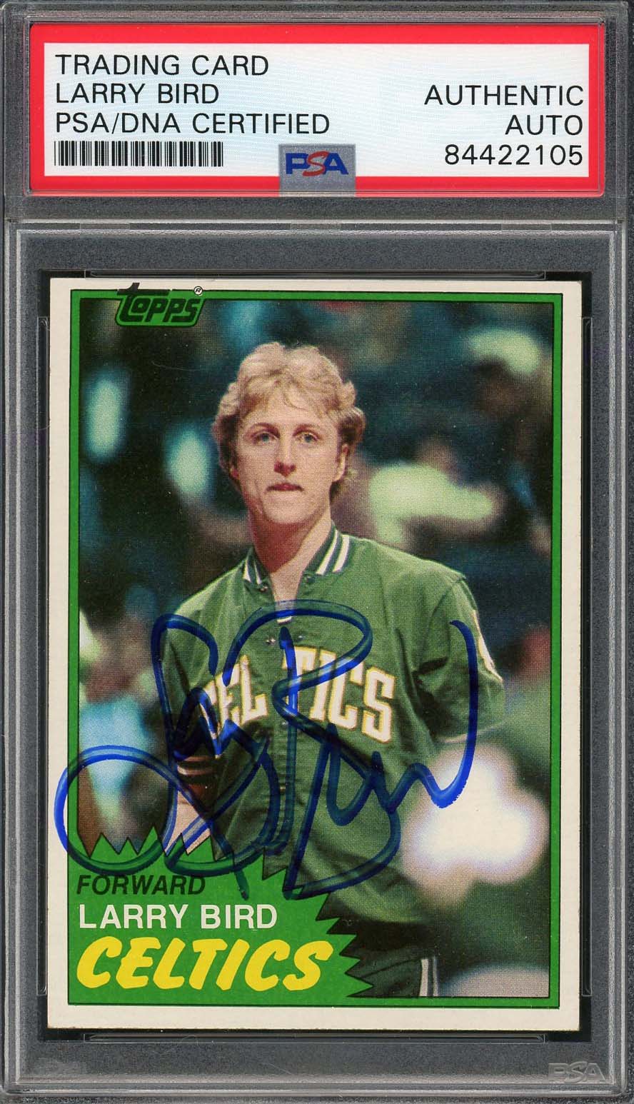 Larry Bird Autographed 1981 Topps Signed Basketball Card #4 PSA DNA E Larry Bird Autographed 1981 Topps Signed Basketball Card #4 PSA DNA E