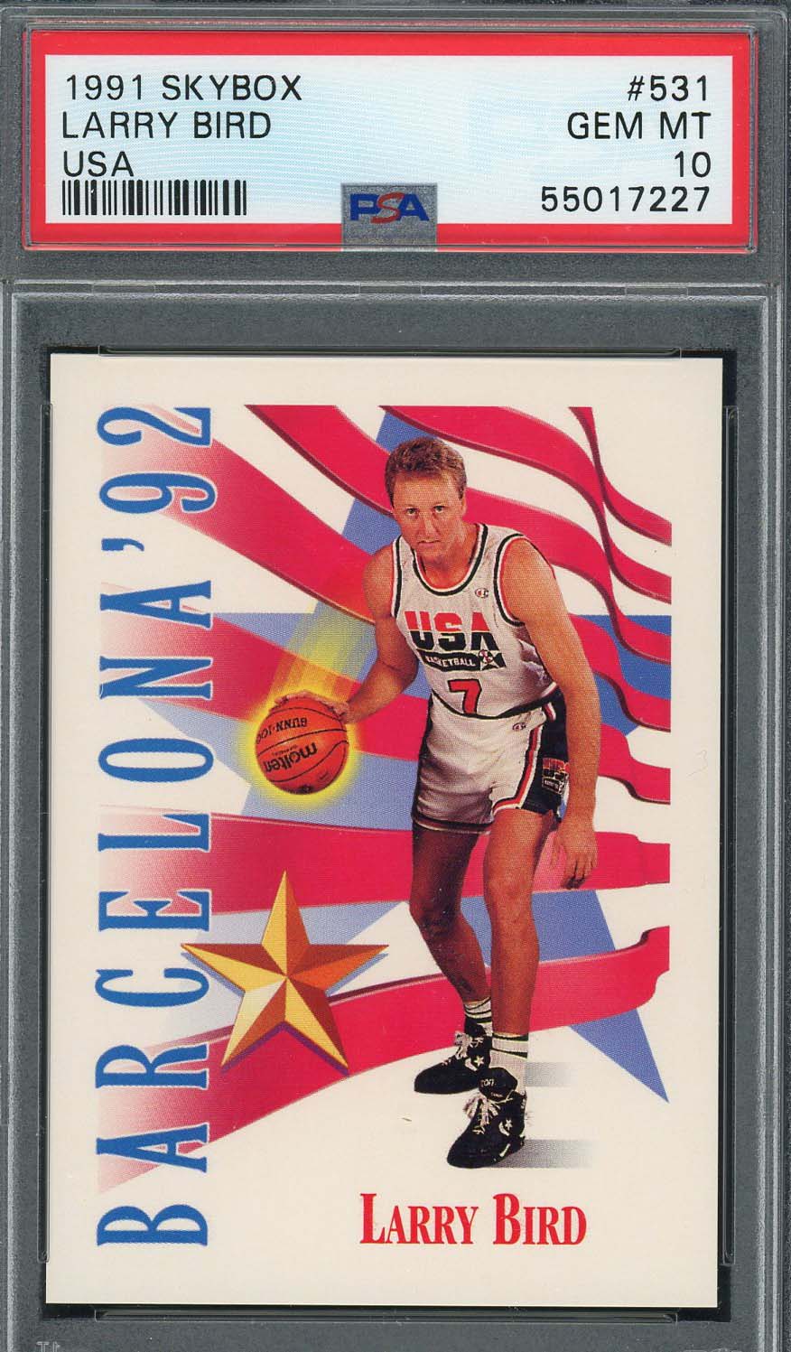Larry Bird 1991 Skybox USA Basketball Team Card #531 Graded PSA 10