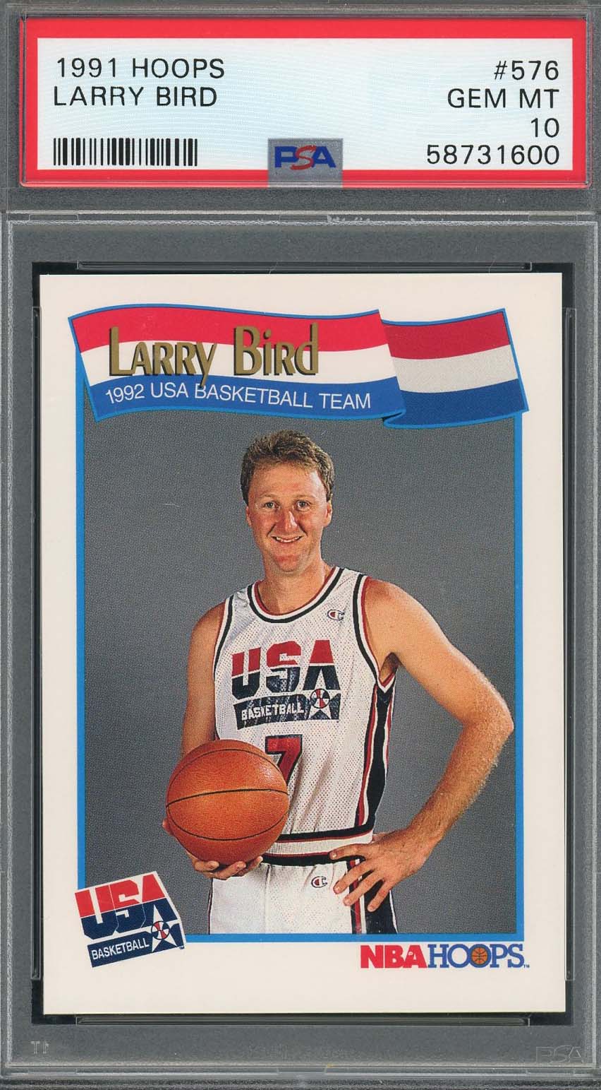Larry Bird 1991 Hoops Basketball Card #576 Graded PSA 10 Larry Bird 1991 Hoops Basketball Card #576 Graded PSA 10