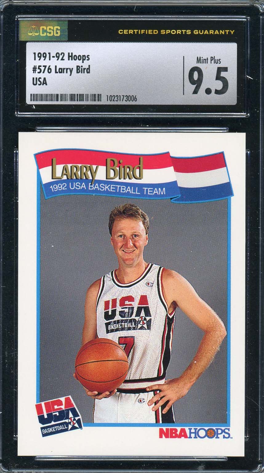 Larry Bird USA Basketball Team 1991 Hoops Basketball Card #576 Graded CSG 9.5