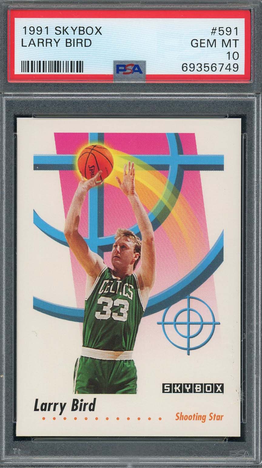 Larry Bird 1991 Skybox Basketball Card #591 Graded PSA 10