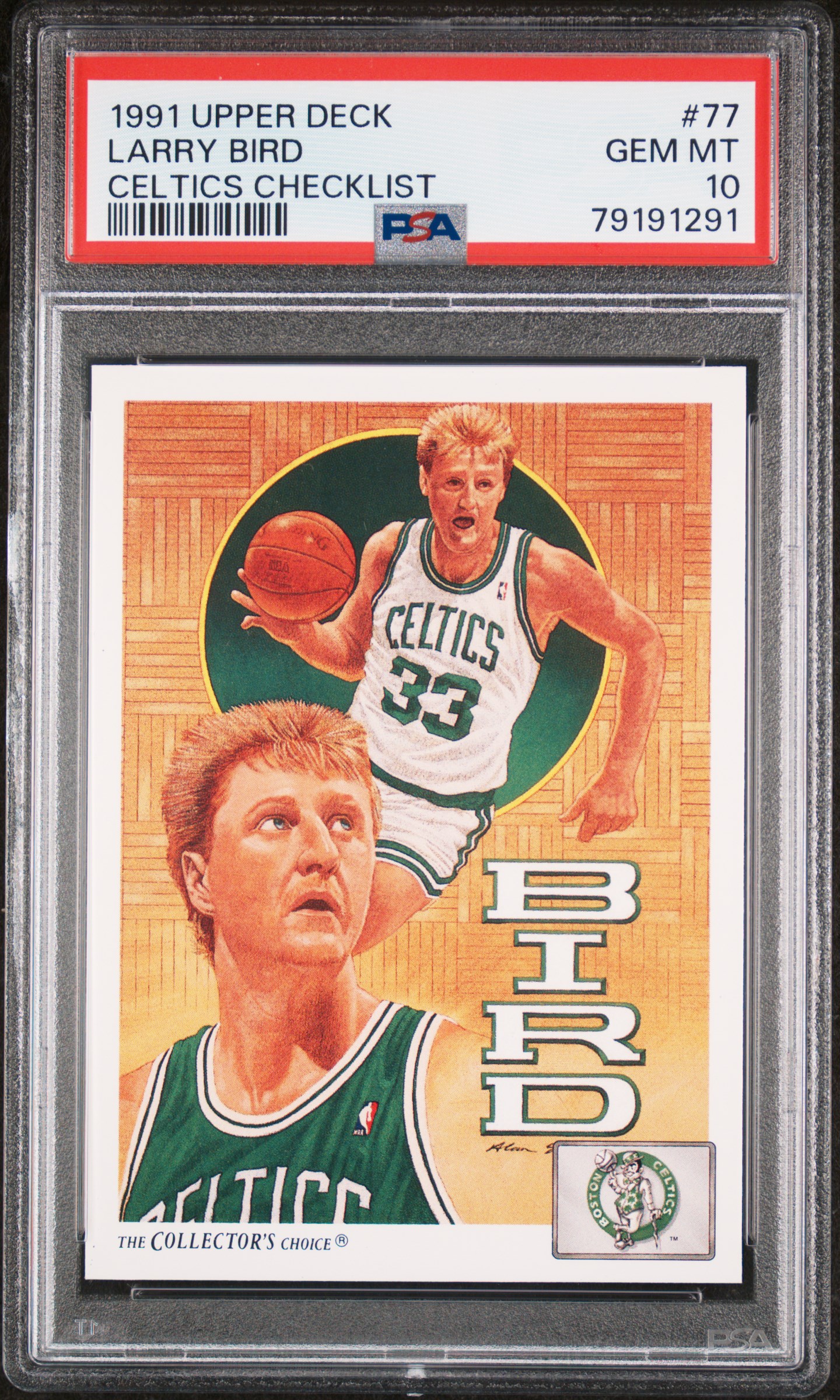 Larry Bird 1991 Upper Deck Basketball Card #77 Graded PSA 10