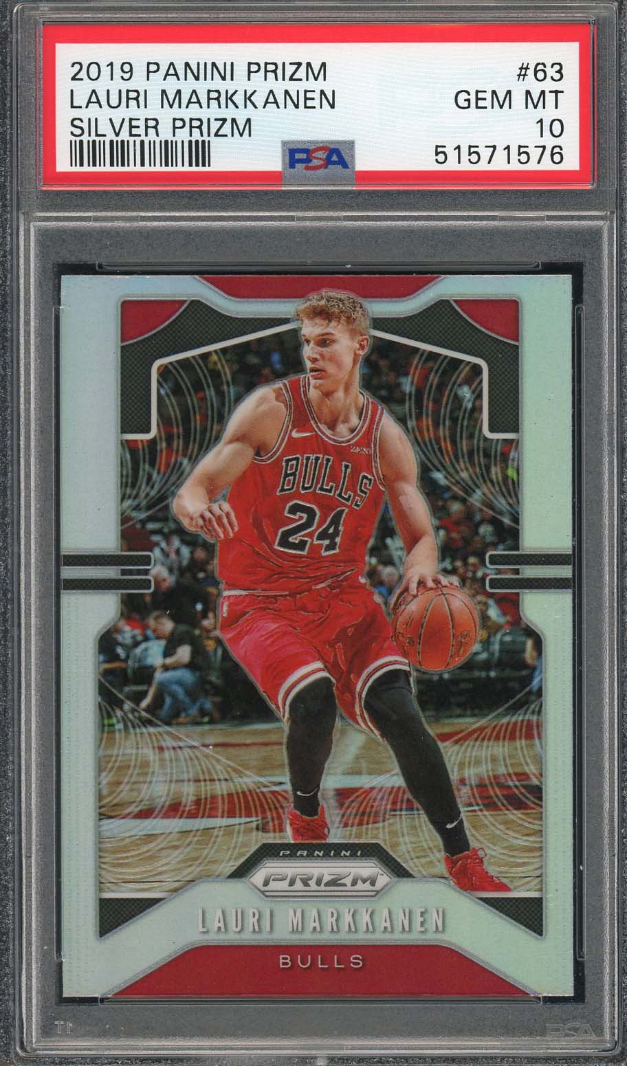 Lauri Markkanen 2019 Panini Silver Prizm Basketball Card #63 Graded PSA 10