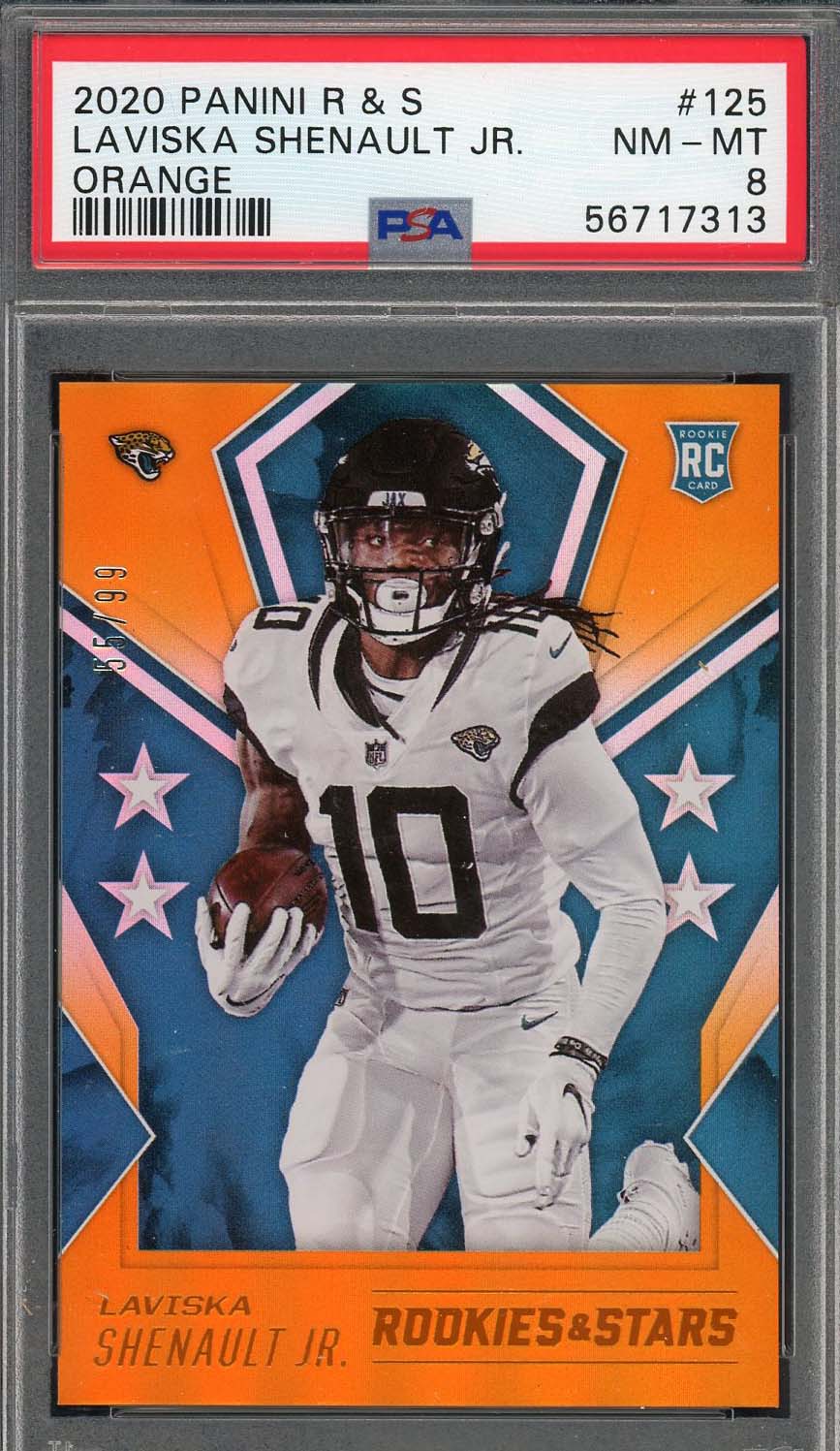 Laviska Shenault Jr 2020 Panini Rookies & Stars Autographed Card #125 PSA 8 /99 Laviska Shenault Jr 2020 Panini Rookies & Stars Autographed Card #125 PSA 8 /99
