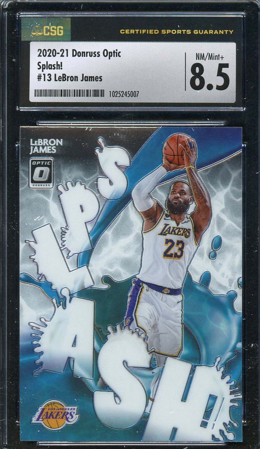 LeBron James 2020 Donruss Optic Splash! Basketball Card #13 Graded CSG 8.5 LeBron James 2020 Donruss Optic Splash! Basketball Card #13 Graded CSG 8.5