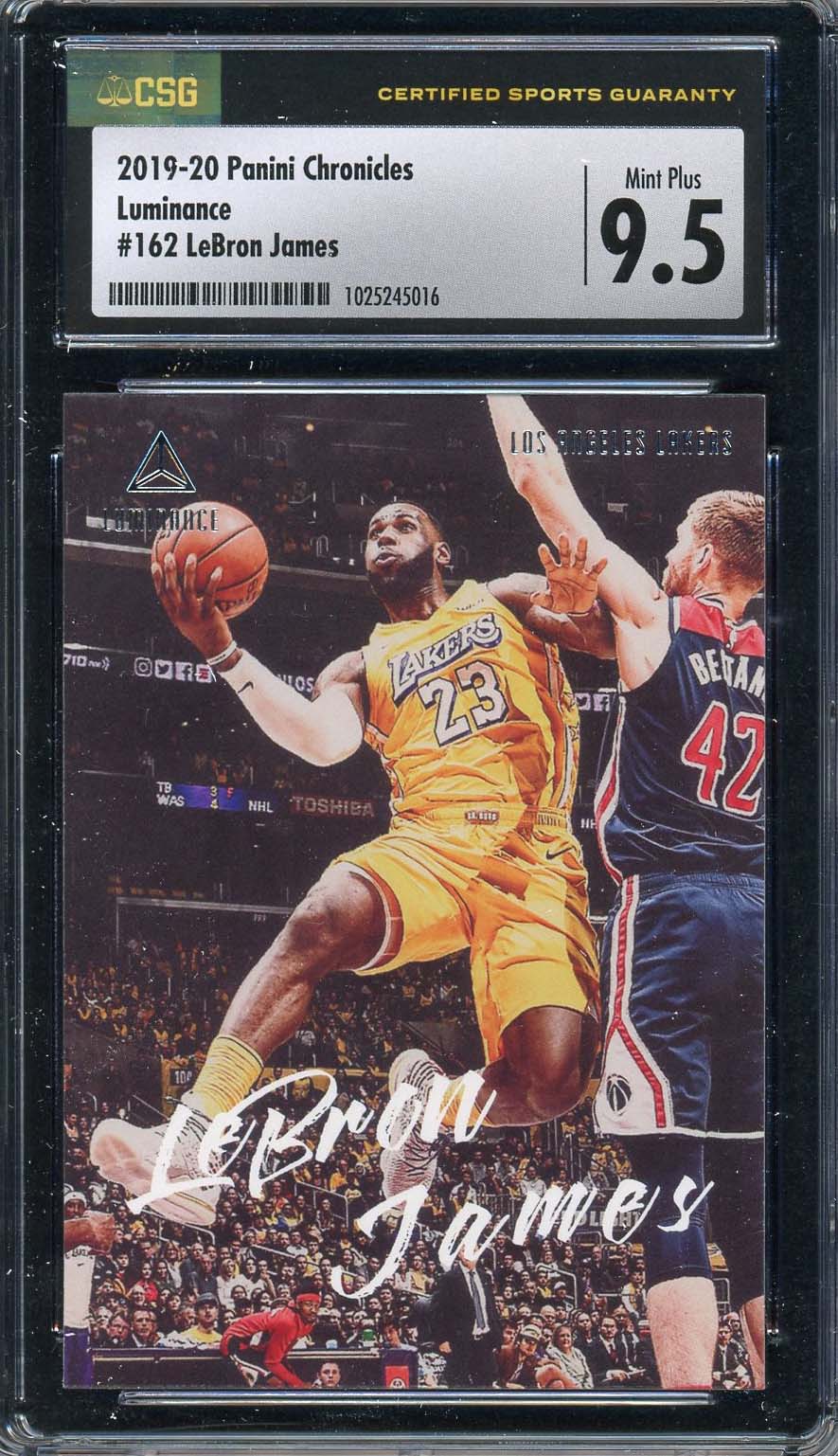 LeBron James 2019 Panini Chronicles Luminance Card #162 Graded CSG 9.5 LeBron James 2019 Panini Chronicles Luminance Card #162 Graded CSG 9.5