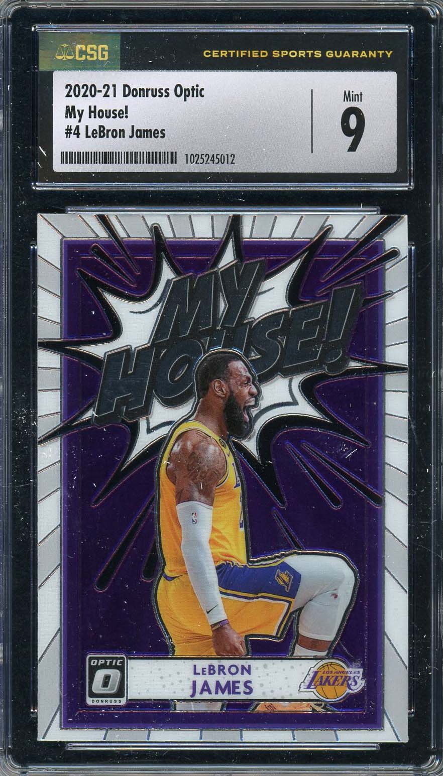 LeBron James 2020 Donruss Optic My House Basketball Card #4 Graded CSG 9 LeBron James 2020 Donruss Optic My House Basketball Card #4 Graded CSG 9