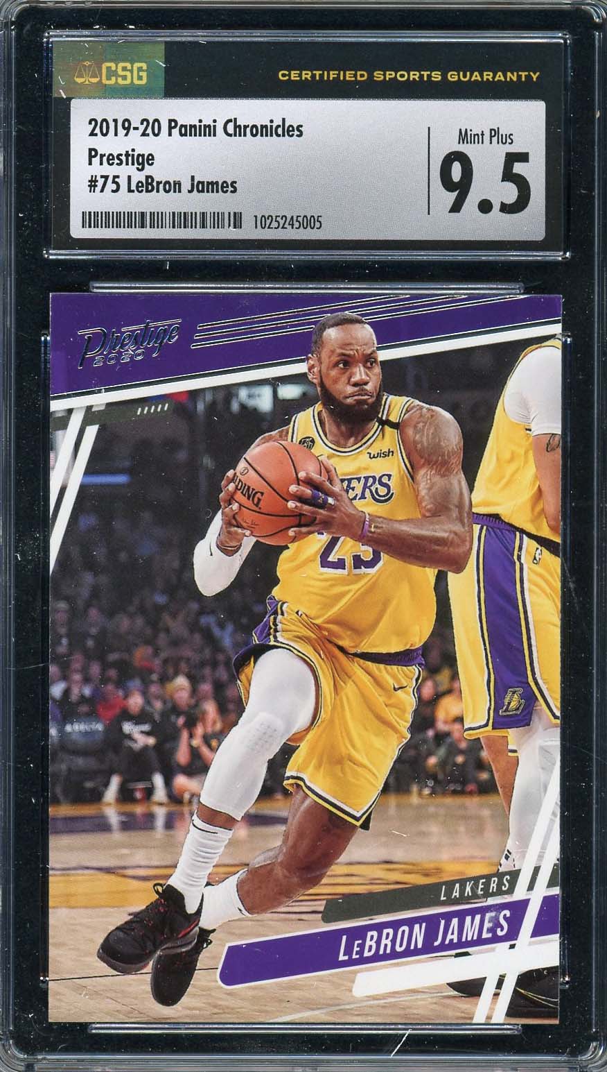 LeBron James 2019 Panini Chronicles Prestige Basketball Card #75 Graded CSG 9.5 LeBron James 2019 Panini Chronicles Prestige Basketball Card #75 Graded CSG 9.5