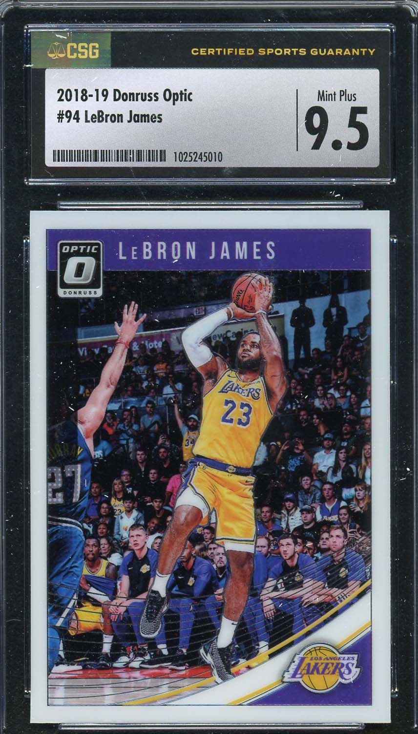LeBron James 2018 Donruss Optic Basketball Card #94 Graded CSG 9.5 LeBron James 2018 Donruss Optic Basketball Card #94 Graded CSG 9.5