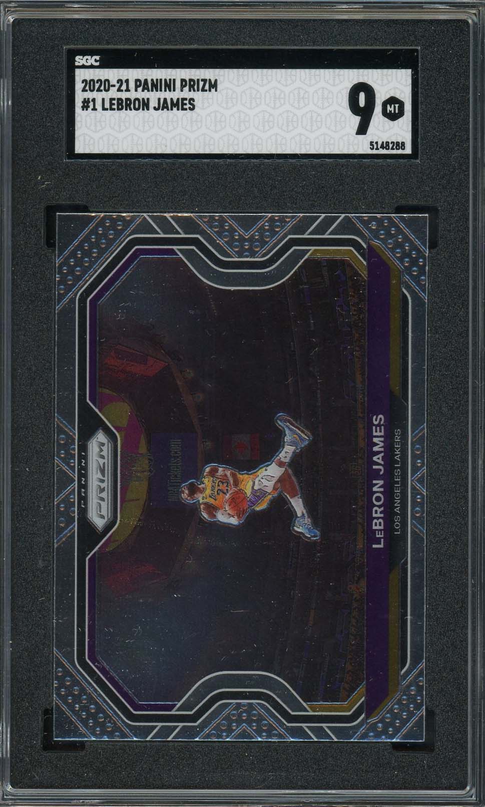 LeBron James 2020-21 Panini Prizm Kobe Tribute Basketball Card #LBJ-3 SGC 9 LeBron James 2020-21 Panini Prizm Kobe Tribute Basketball Card #LBJ-3 SGC 9