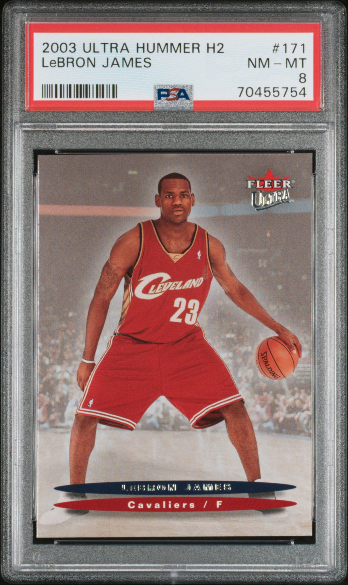 LeBron James 2003 Fleer Ultra Hummer H2 Basketball Rookie Card #171 Graded PSA 8
