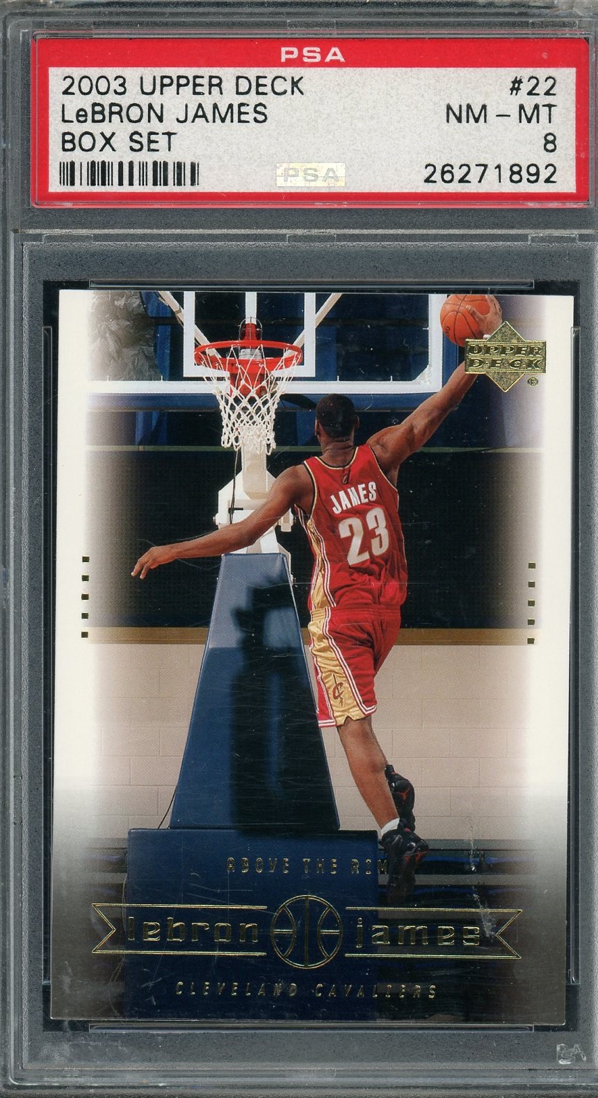 LeBron James 2003 Upper Deck Box Set Basketball Rookie Card #22 Graded PSA 8