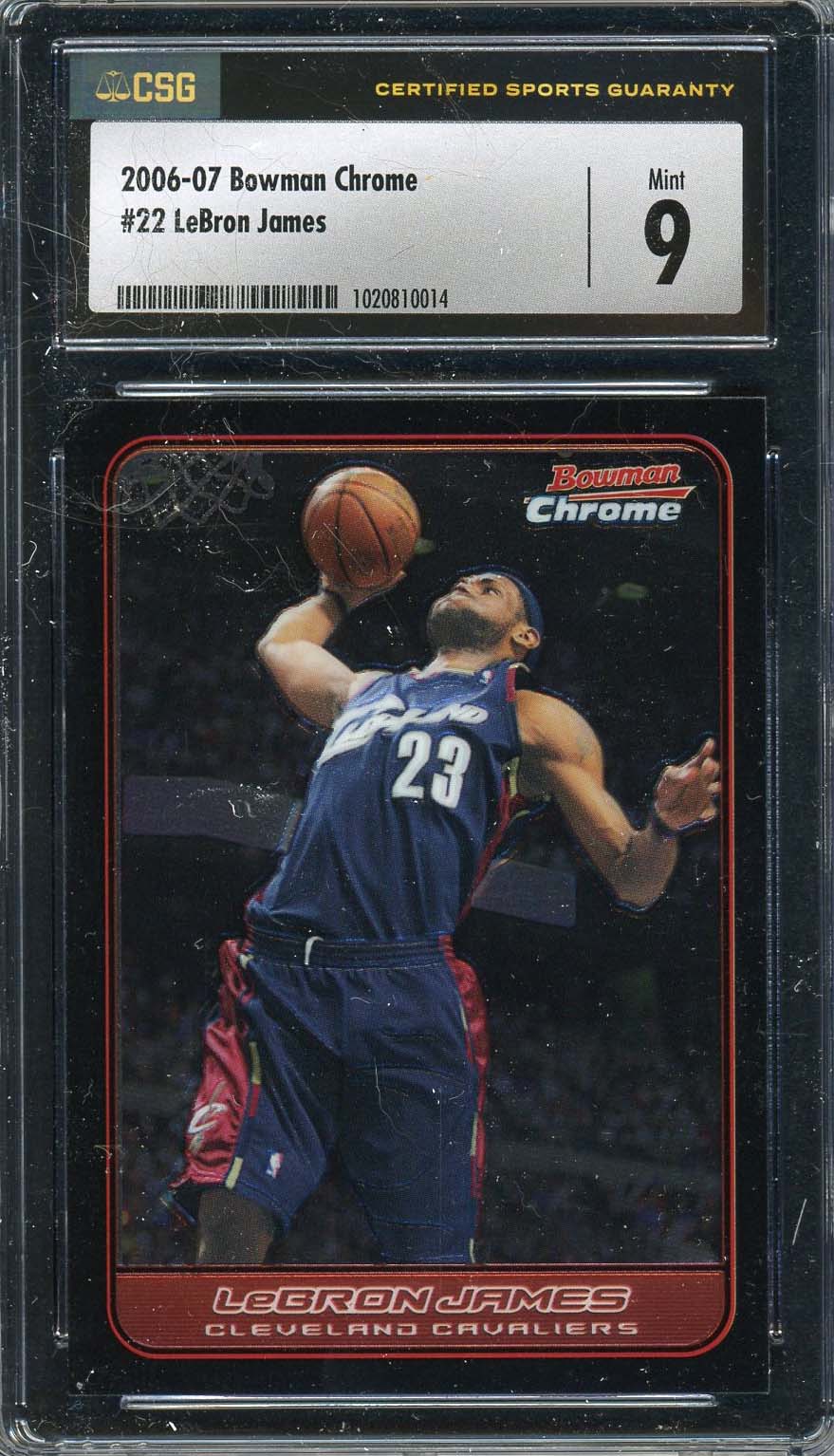 LeBron James 2006 Bowman Chrome Basketball Card #22 Graded CSG 9