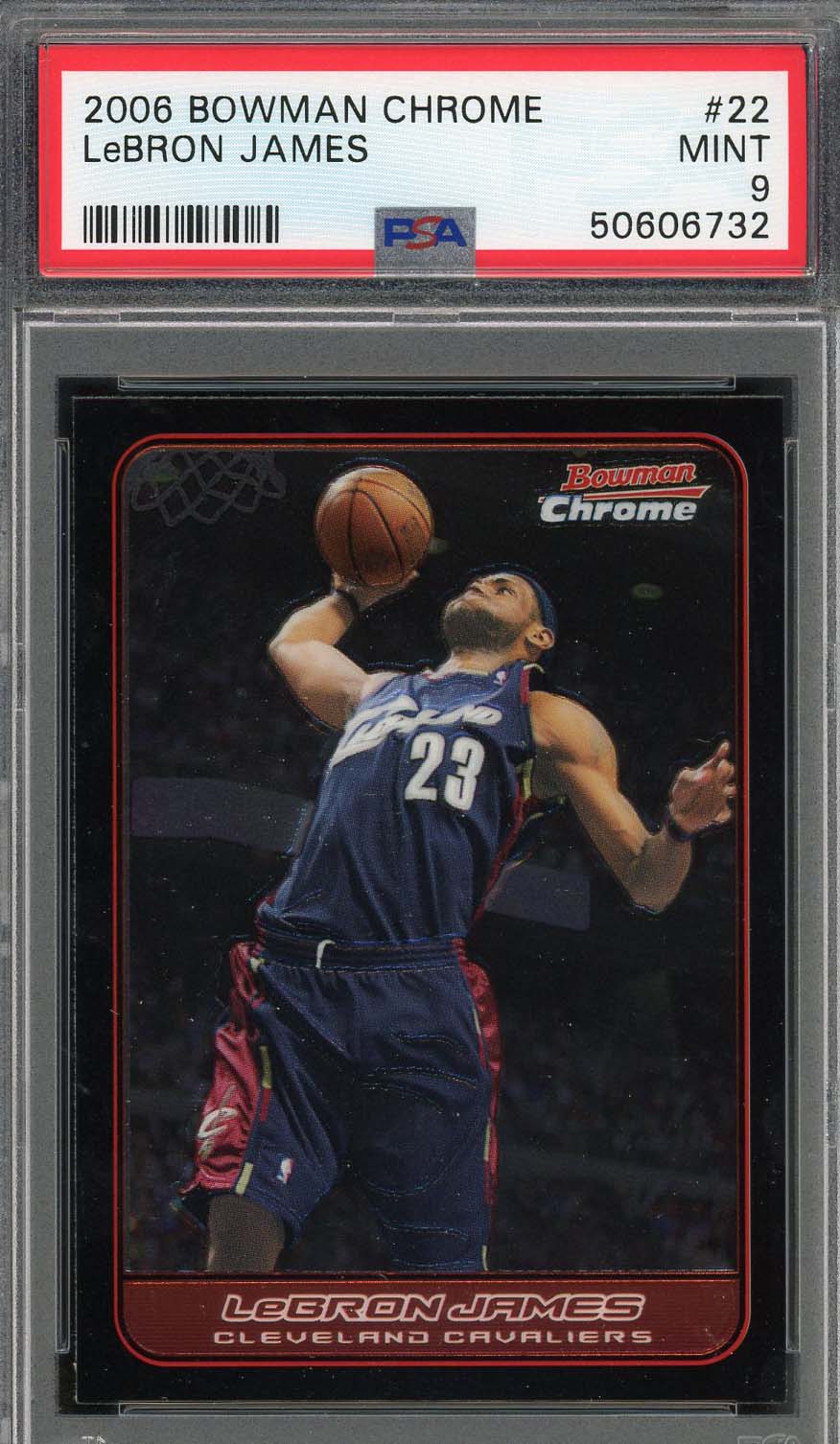 LeBron James 2006 Bowman Chrome Basketball Card #22 Graded PSA 9 LeBron James 2006 Bowman Chrome Basketball Card #22 Graded PSA 9