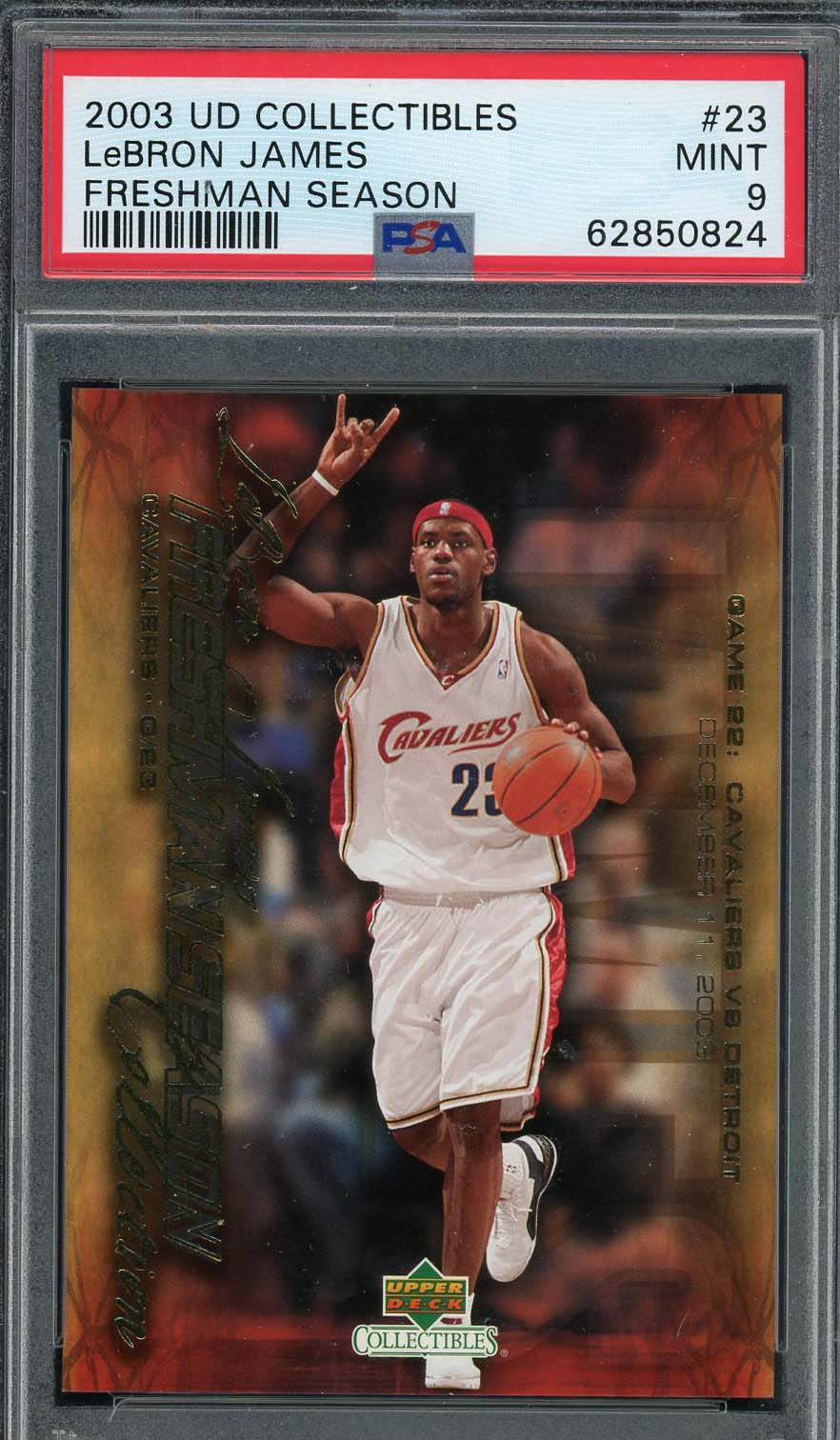 LeBron James 2003 Upper Deck Collectibles Freshman Rookie Card #23 Graded PSA 9