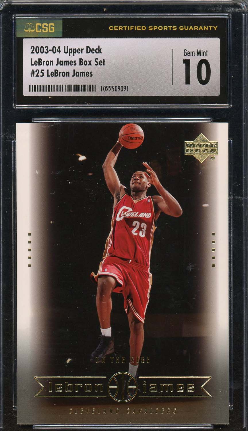 LeBron James 2003 Upper Deck Box Set Basketball Rookie Card #25 Graded CSG 10