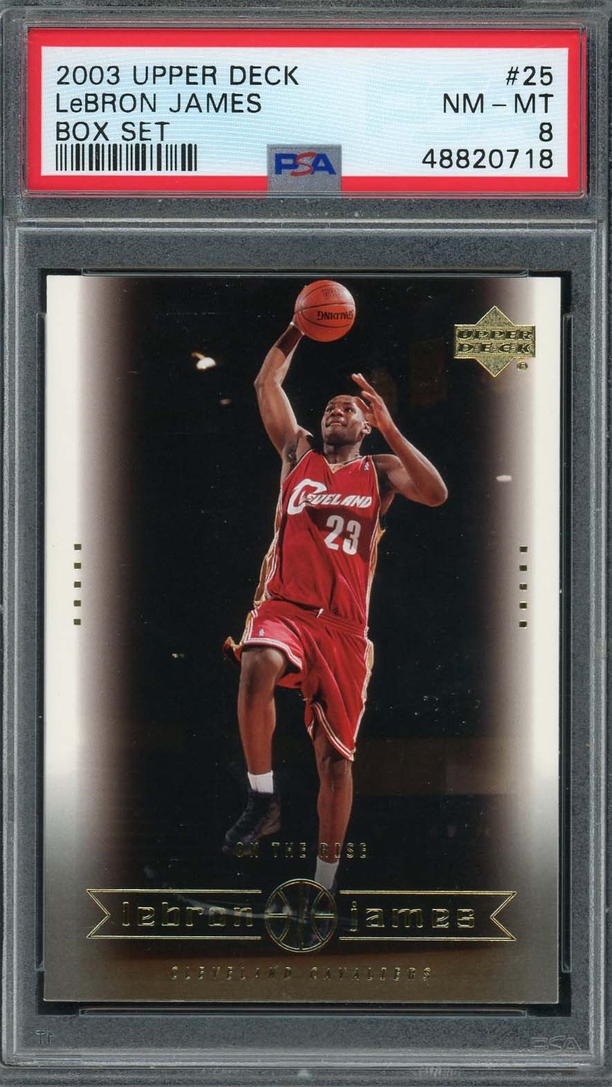 LeBron James 2003 Upper Deck Box Set Rookie Basketball Card RC #25 Graded PSA 8