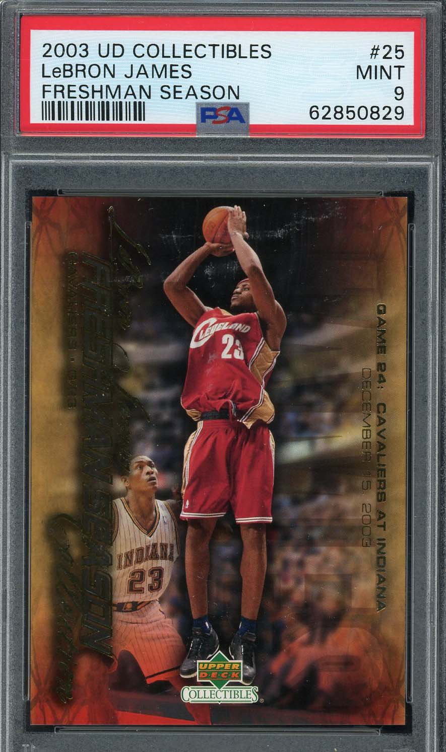 LeBron James 2003 Upper Deck Collectibles Freshman Rookie Card #25 Graded PSA 9