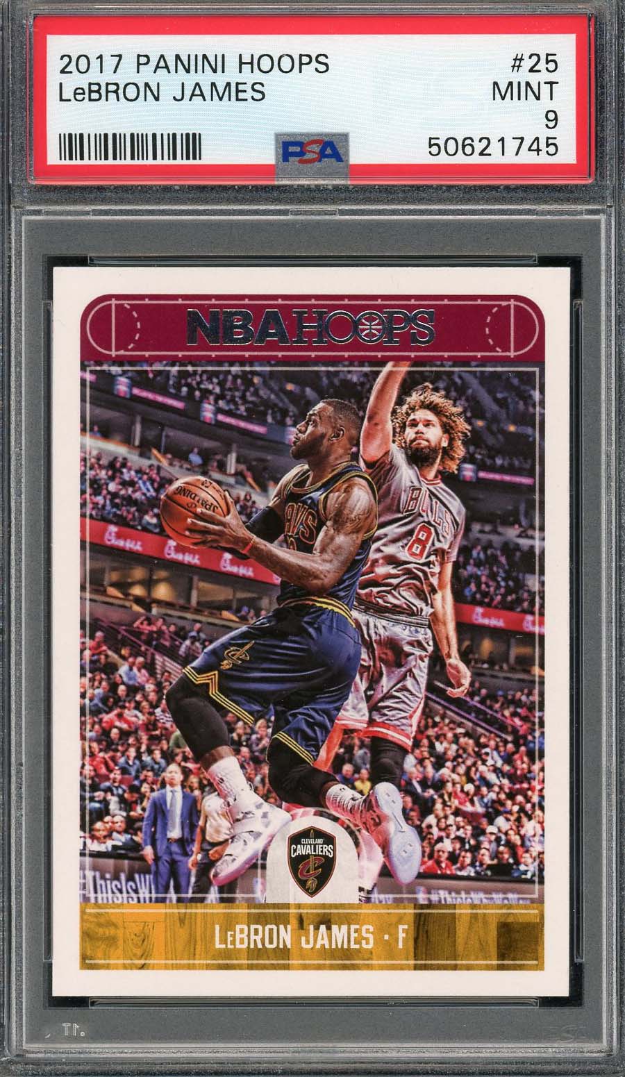 LeBron James 2017 Panini Hoops Basketball Card #25 Graded PSA 9 LeBron James 2017 Panini Hoops Basketball Card #25 Graded PSA 9