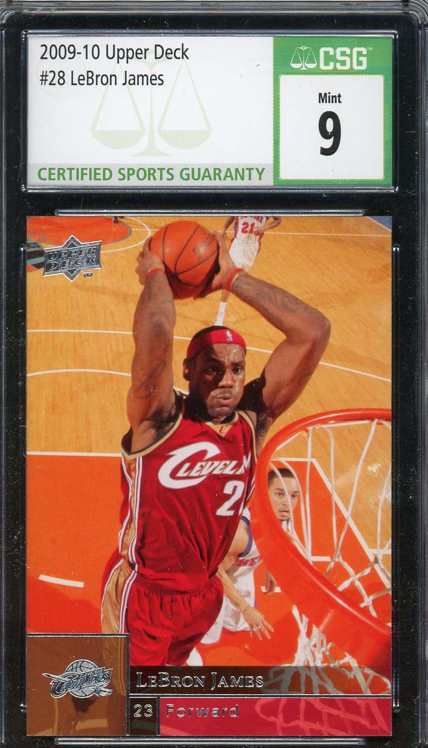 LeBron James 2009-10 Upper Deck Basketball Card #28 Graded CSG 9