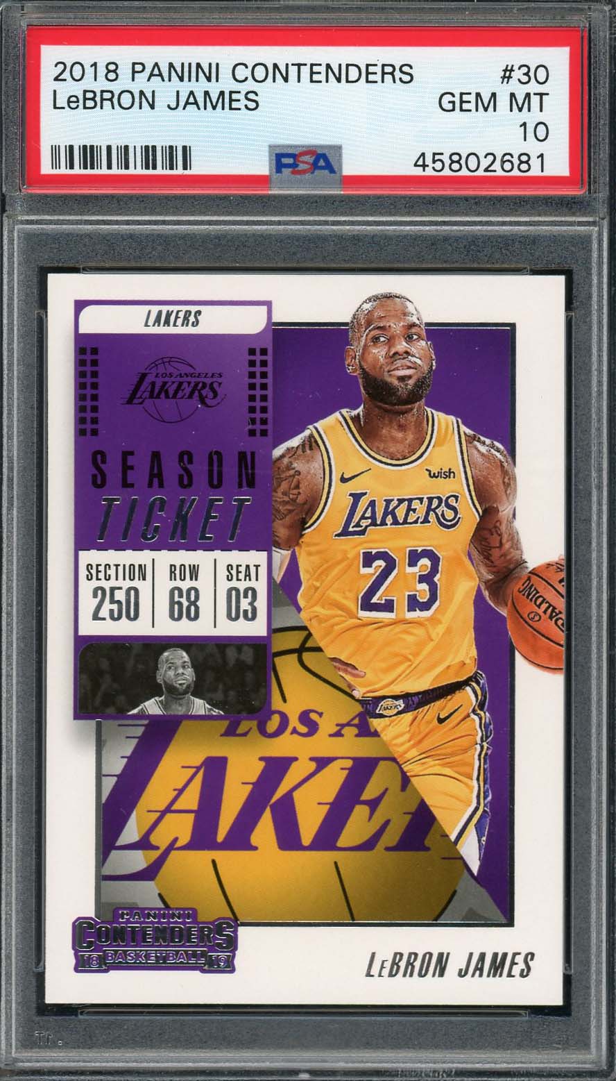 LeBron James 2018 Panini Chronicles Basketball Card #30 Graded PSA 10