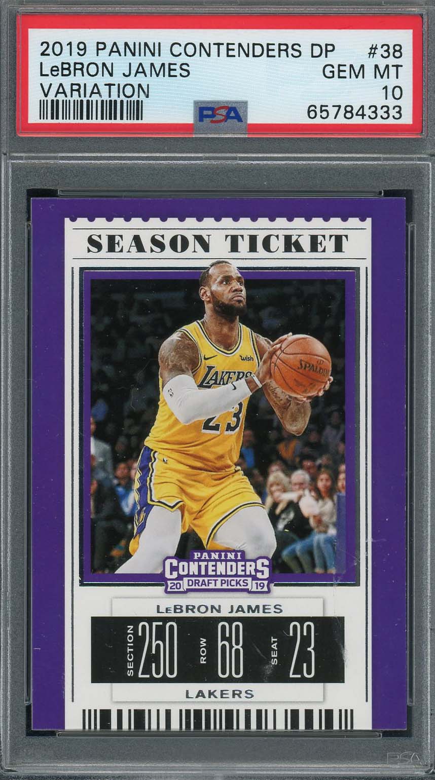 LeBron James 2019 Panini Contenders DP Variation Card #38 Graded PSA 10