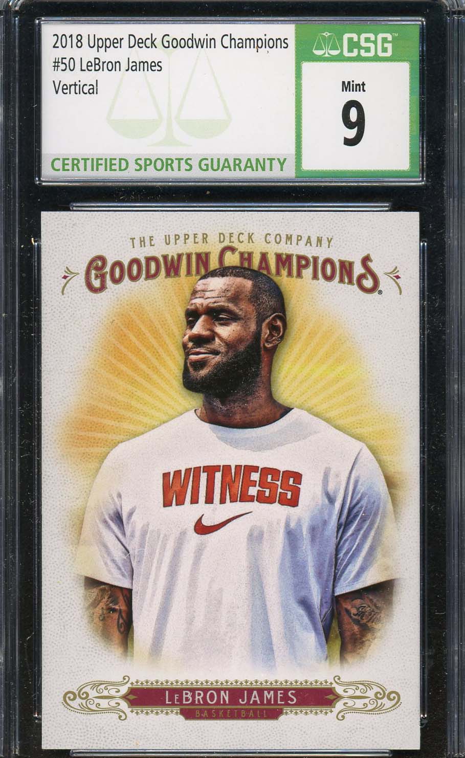 LeBron James 2018 Upper Deck Goodwin Champions Card #50 Graded CSG 9 LeBron James 2018 Upper Deck Goodwin Champions Card #50 Graded CSG 9