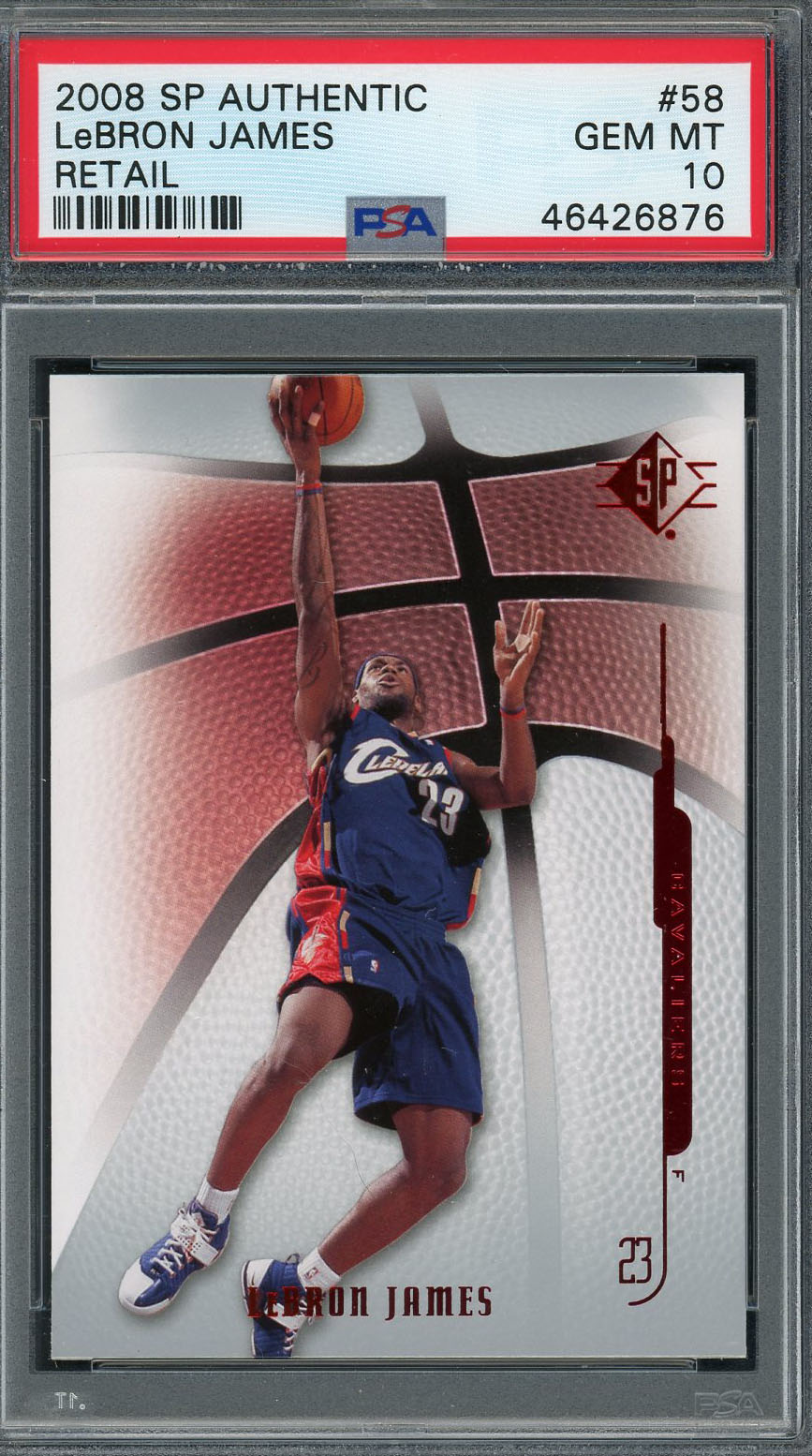 LeBron James 2008 SP Authentic Upper Deck Basketball Card #58 Graded PSA 10 GEM MINT