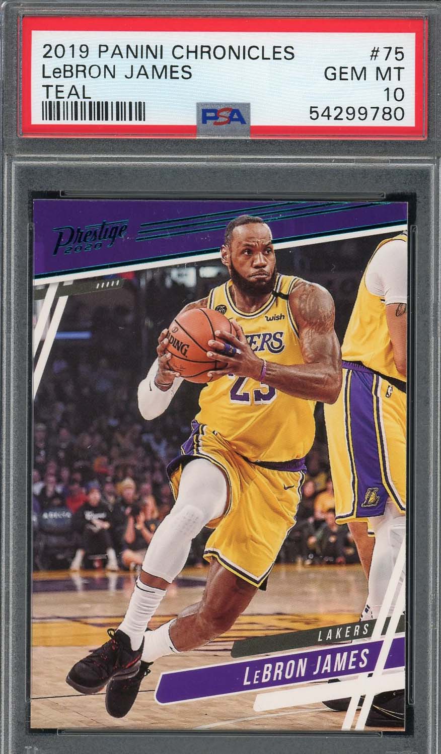 LeBron James 2019 Panini Chronicles Teal Basketball Card #75 Graded PSA 10 LeBron James 2019 Panini Chronicles Teal Basketball Card #75 Graded PSA 10