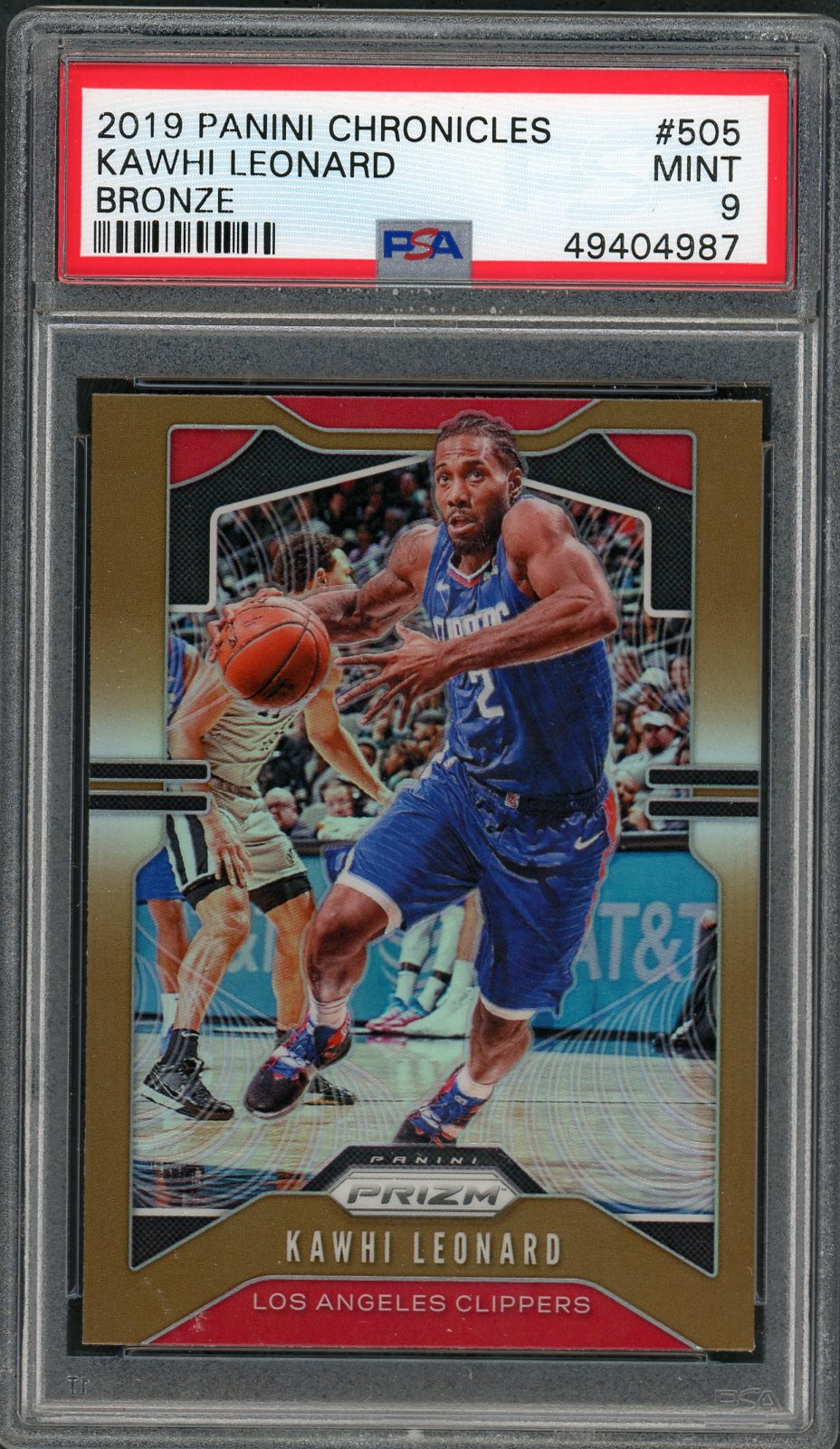 Kawhi Leonard 2019 Panini Chronicles Bronze Basketball Card #505 Graded PSA 9 MINT