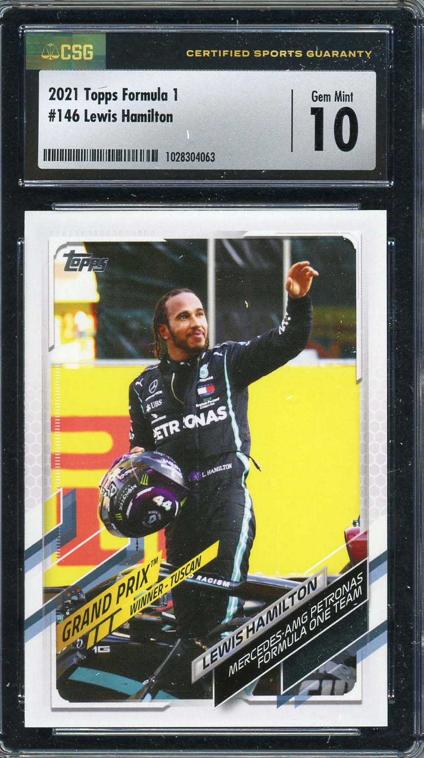 Lewis Hamilton 2021 Topps Formula 1 Racing Card #146 Graded CSG 10