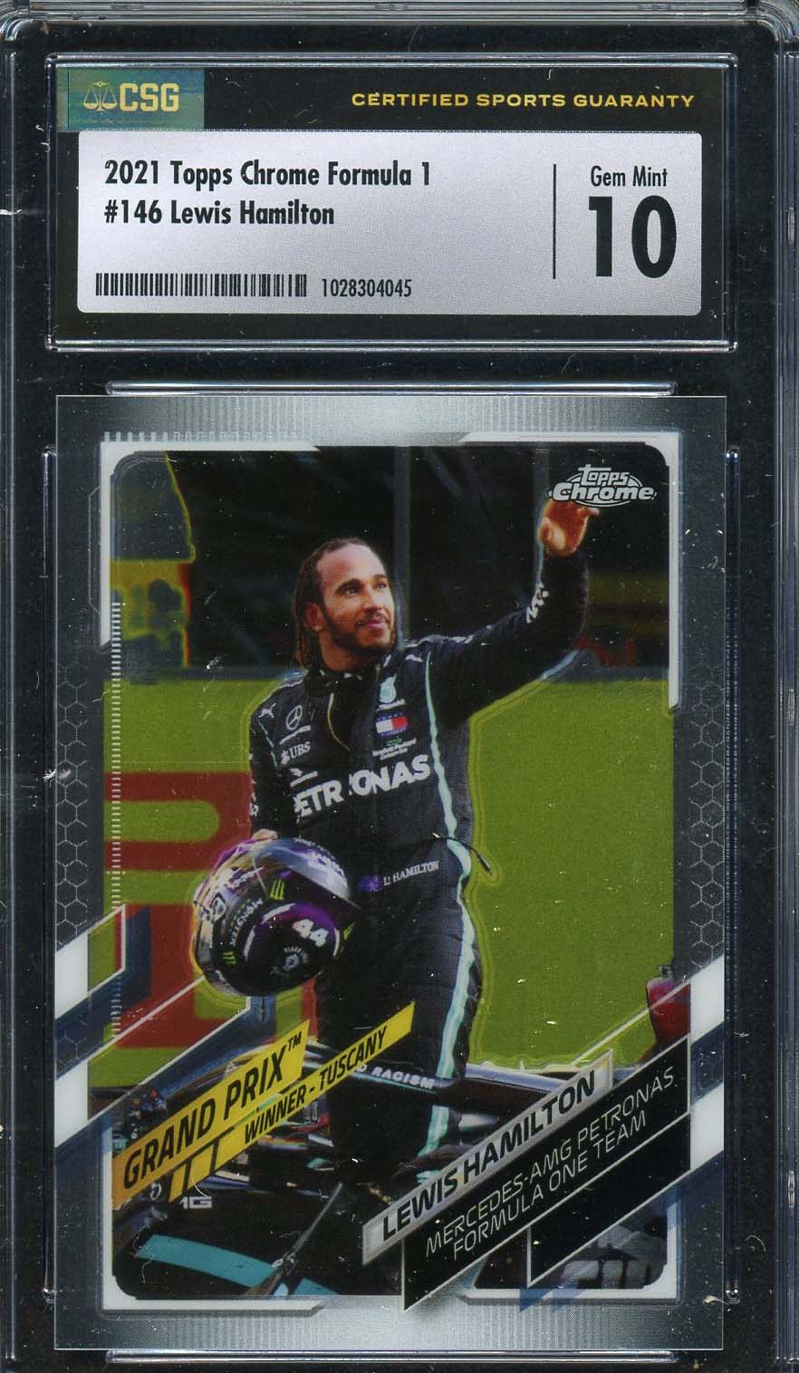 Lewis Hamilton 2021 Topps Chrome Formula 1 Racing Card #146 Graded CSG 10