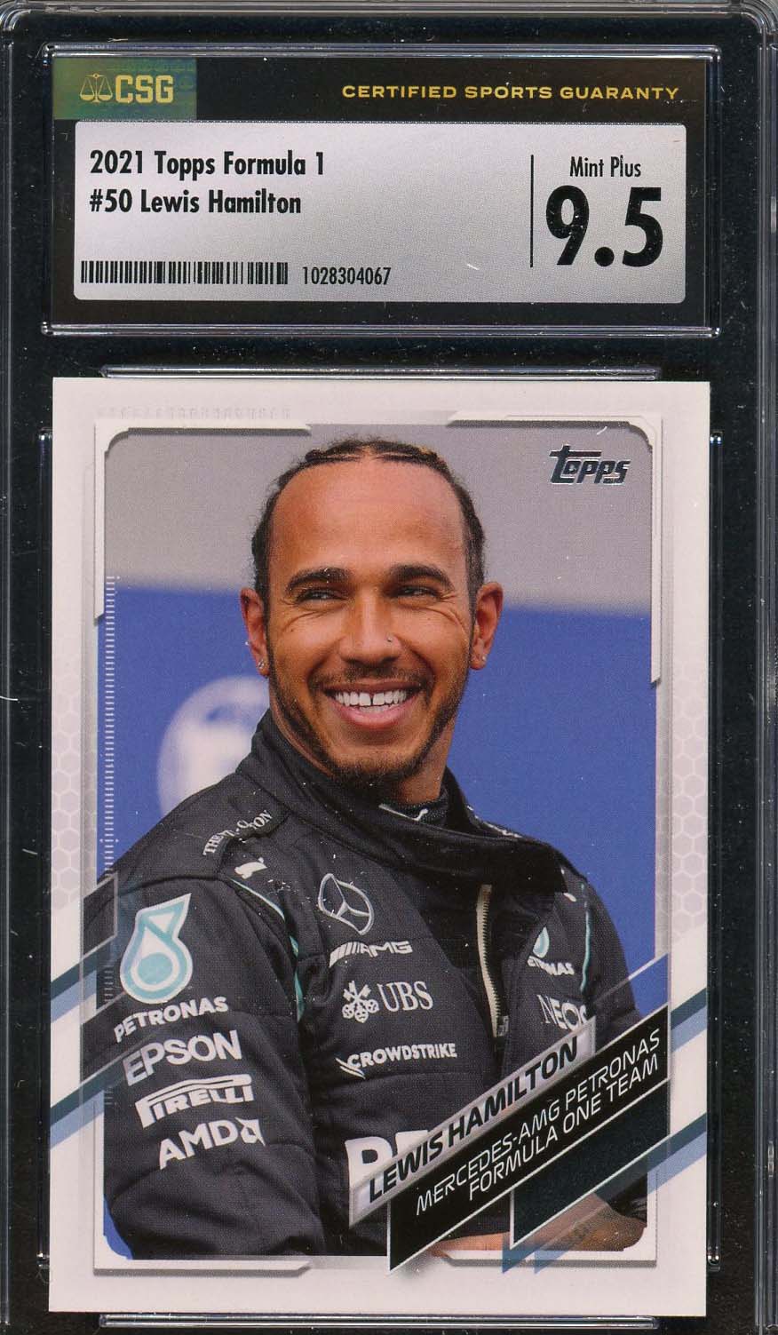 Lewis Hamilton 2021 Topps Formula 1 Racing Card #50 Graded CSG 9.5